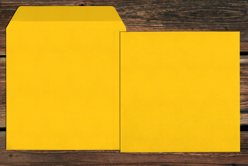 Versandtaschen 220x220 mm Nassklebend Butterblumengelb 120 g/qm